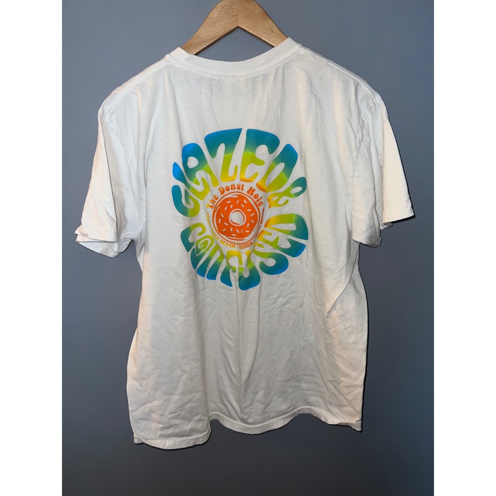 Comfort Colors White Glazed & Confused Donut Hole Destin Florida Graphic Tee L